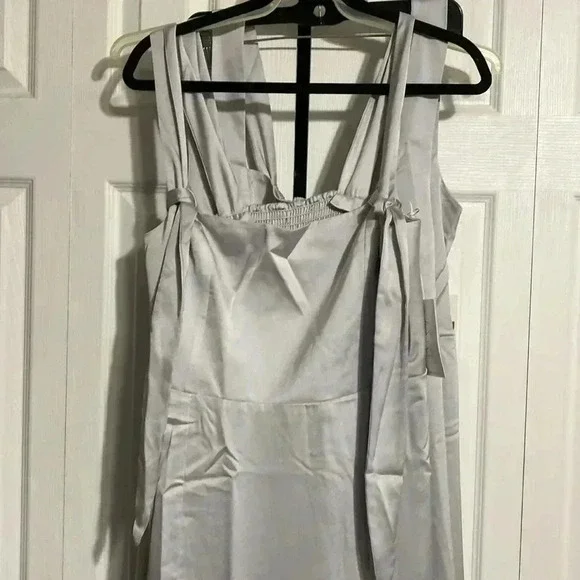Show Me Your MuMu gray satin Claire Midi Dress CS SMALL XL - Picture 6 of 12